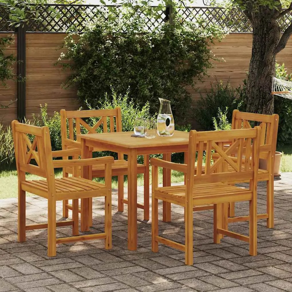 vidaXL Conjunto de Jantar para Jardim de 5 Peças em Madeira Sólida de Acácia