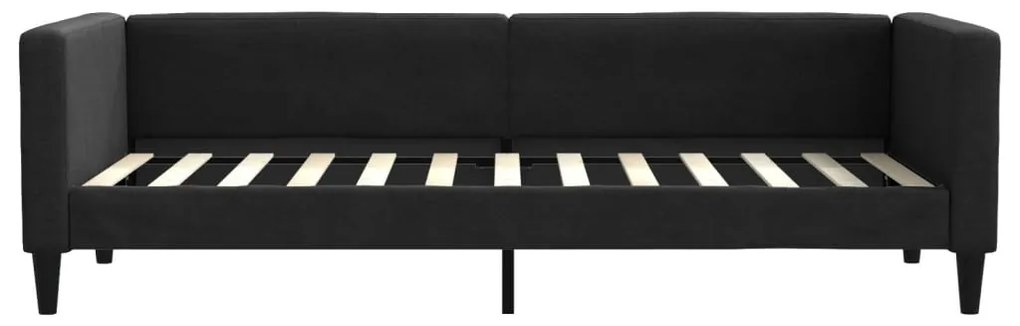 Sofá-cama com gavetão e gavetas 80x200 cm tecido preto