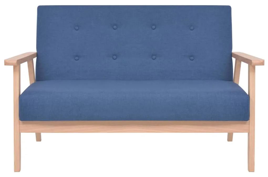 Conjunto de sofás 3 pcs tecido azul