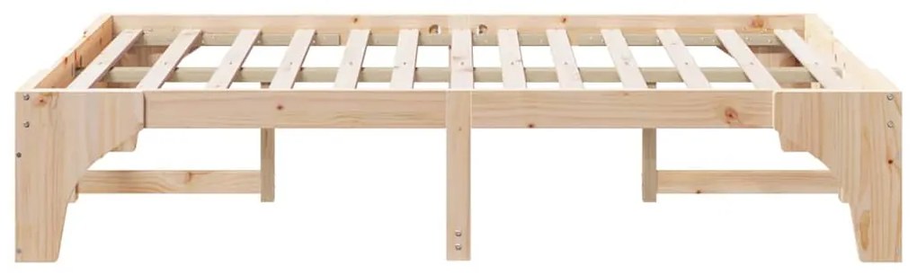 Estrutura de cama de chão Castanho 140 x 190 cm