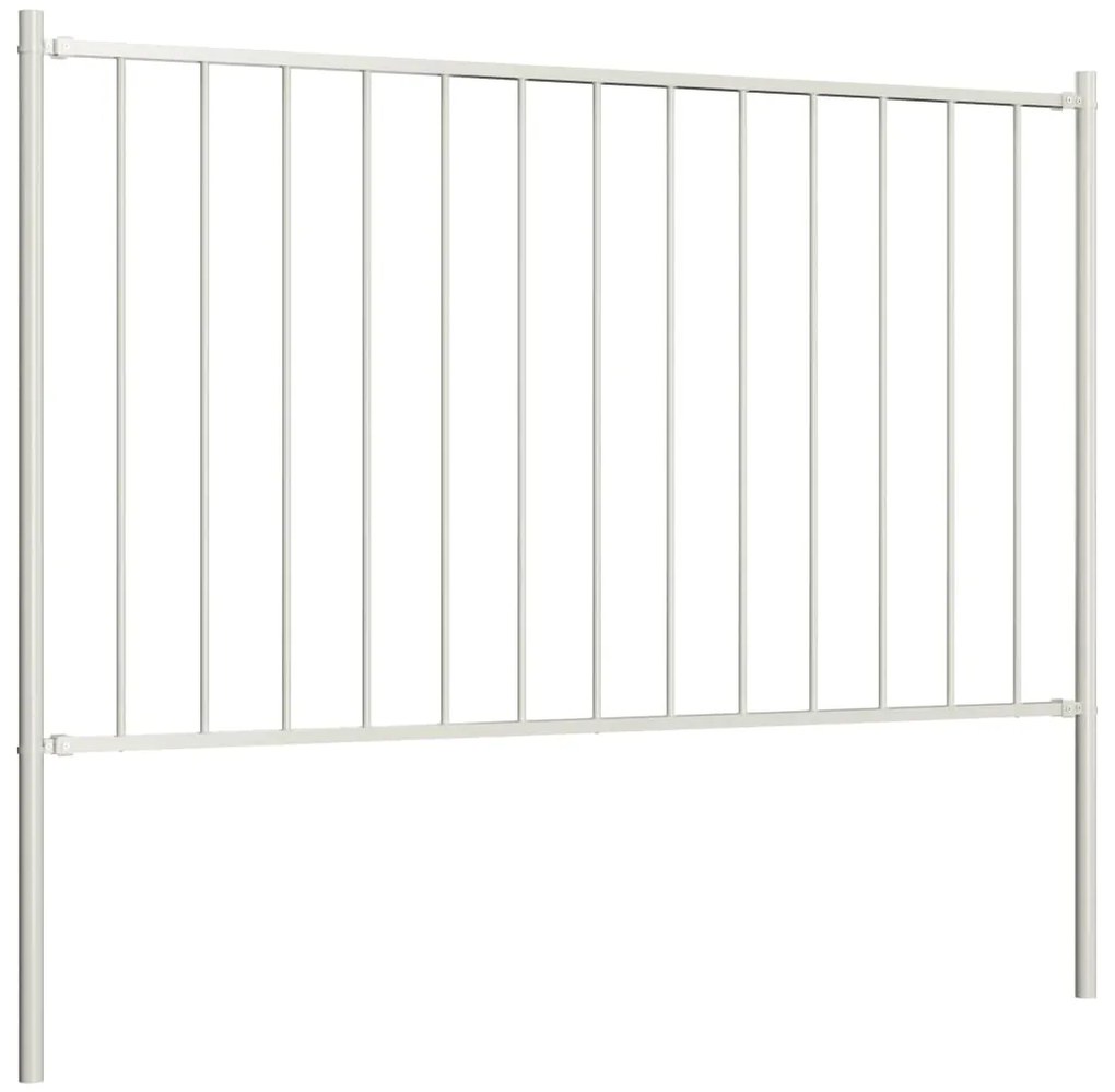Painel de vedação c/ postes aço revestido a pó 1,7x1,25m branco