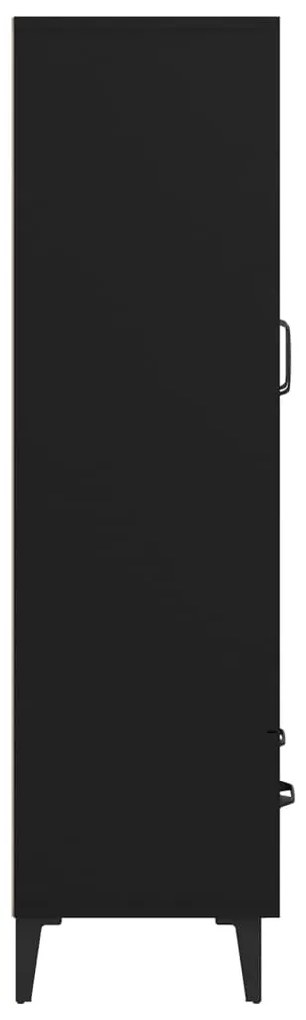 Armário alto 70x31x115 cm derivados de madeira preto