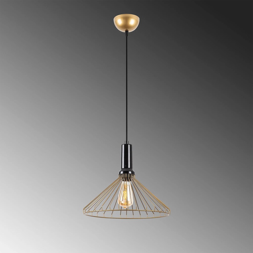 Candeeiro de Teto Dear – Dourado Brilhante – 34 x 34 x 130 cm