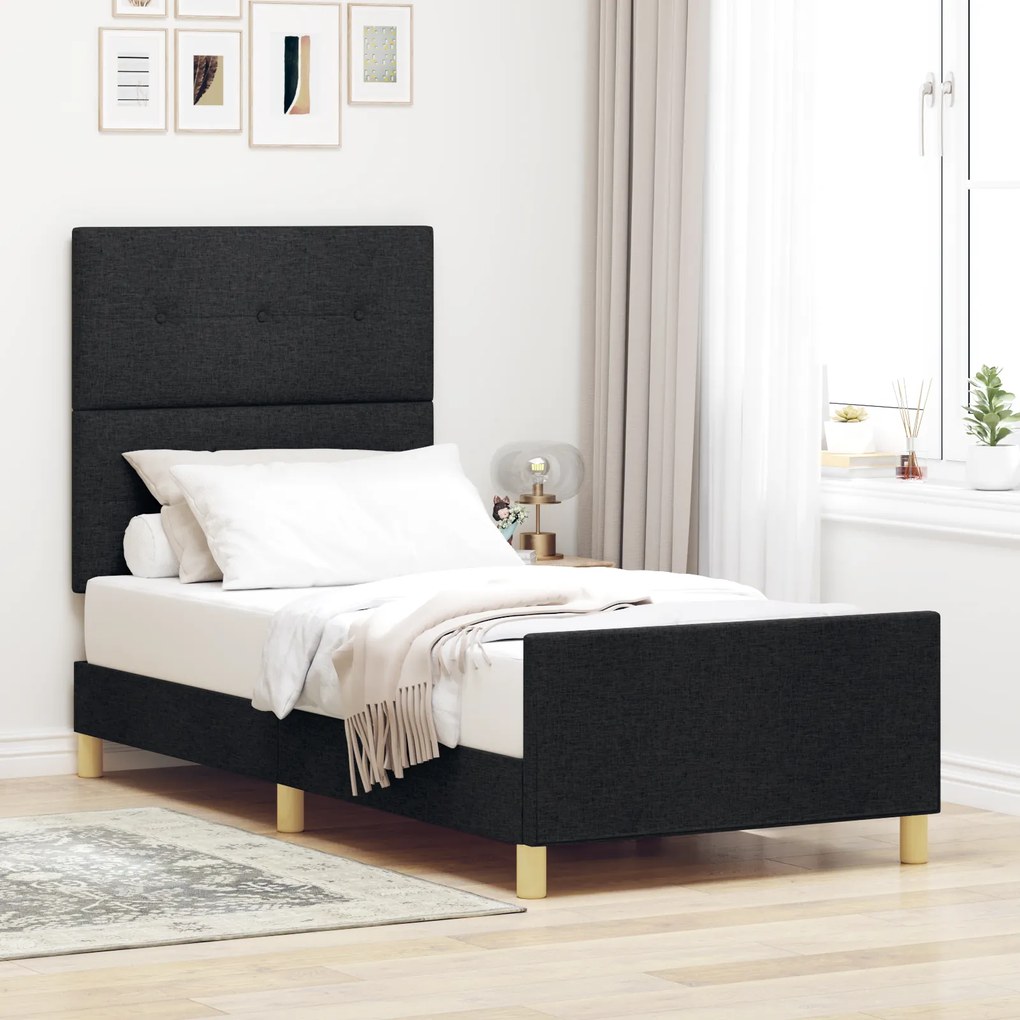 Cama vidaXL Preta 80x200 cm em Tecido