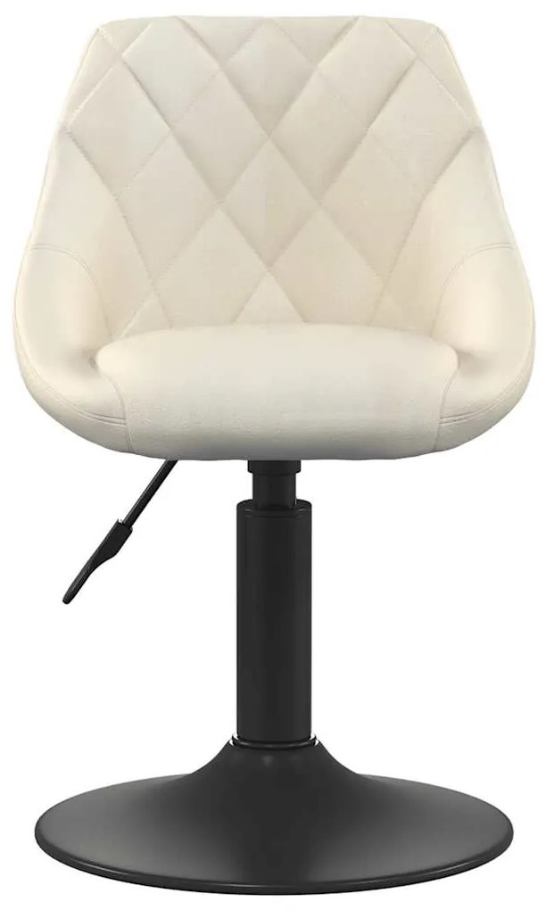 Cadeiras de jantar giratórias 2 pcs veludo cor creme