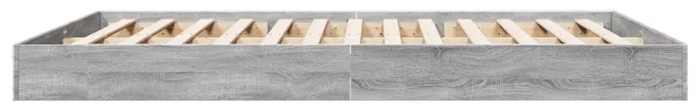 Estrutura de cama 150x200 cm derivados de madeira cinza sonoma
