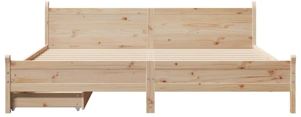 Cama sem colchão 200x200 cm madeira de pinho maciça