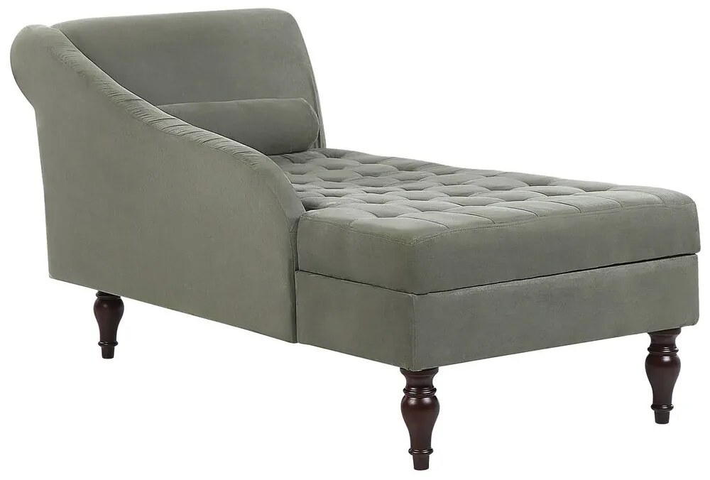 Chaise-longue à direita com arrumação em tecido cinzento PESSAC II Beliani
