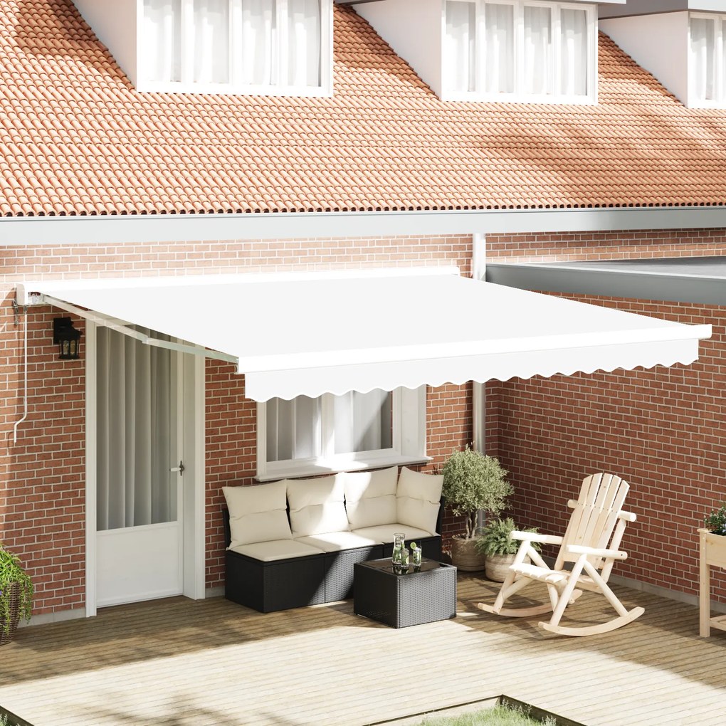 vidaXL Tecido de Substituição para Toldo para Estrutura de 4x3.5 m Branco