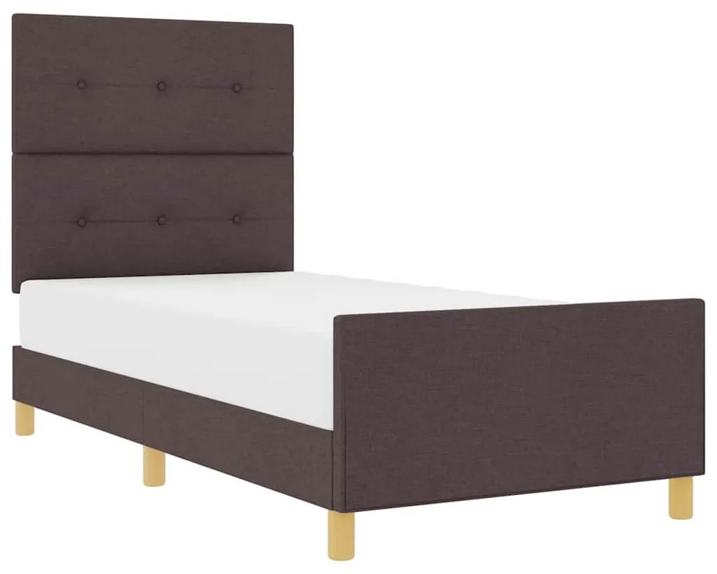 Estrutura de Cama vidaXL Castanho Escuro 80x200 cm Tecido
