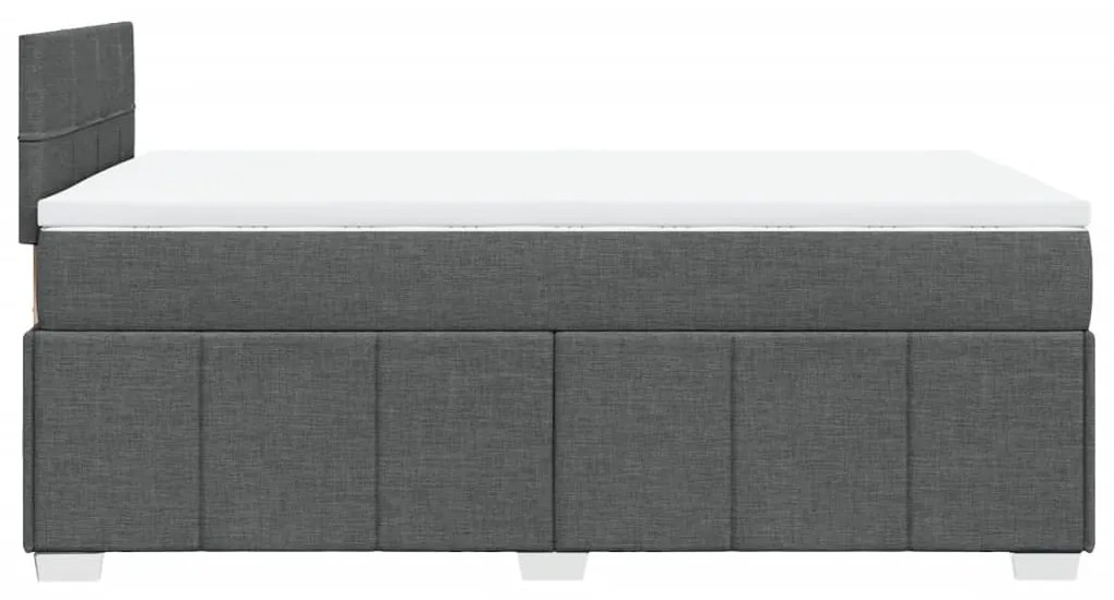 Cama boxspring com colchão 120x190 cm tecido cinzento-escuro