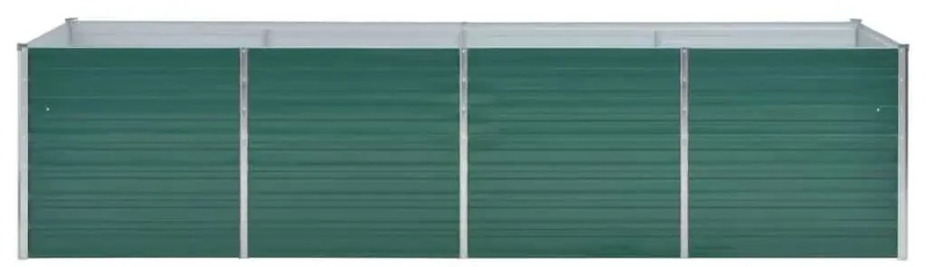 Canteiro elevado de jardim aço galvanizado 320x80x77cm verde