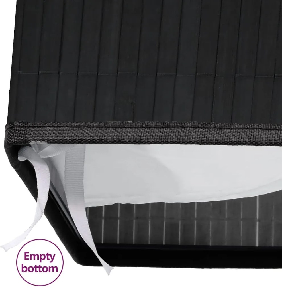 Caixas de arrumação 4 pcs bambu preto