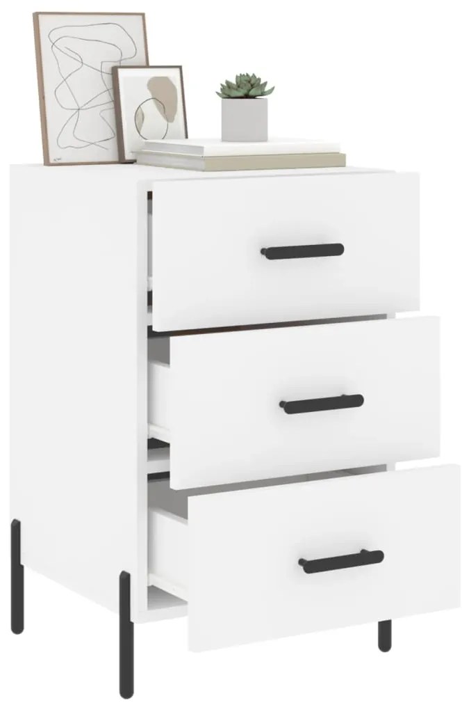 Mesa de cabeceira 40x40x66 cm derivados de madeira branco