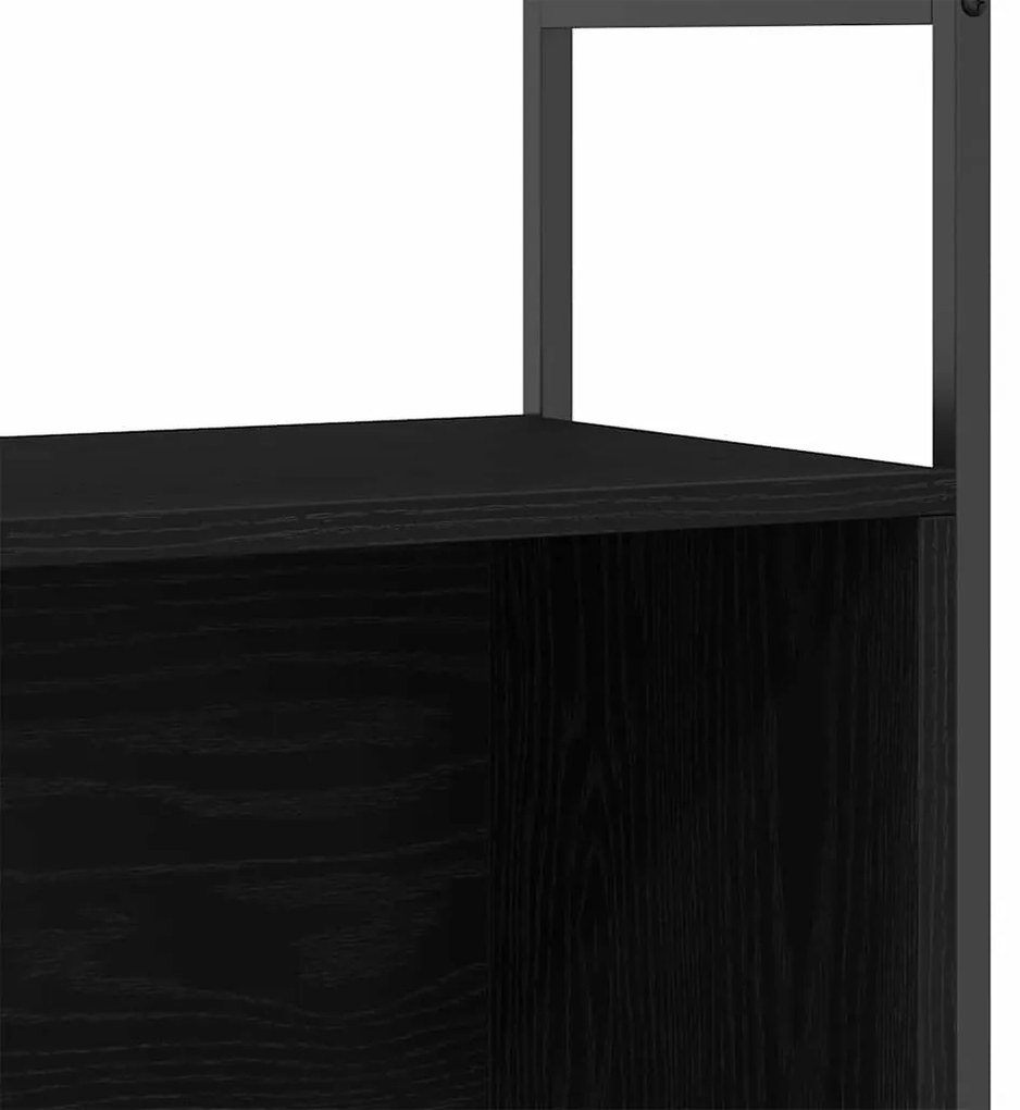 Estante de Livros vidaXL Carvalho Preto 80x30x78,5 cm Madeira Engenhei