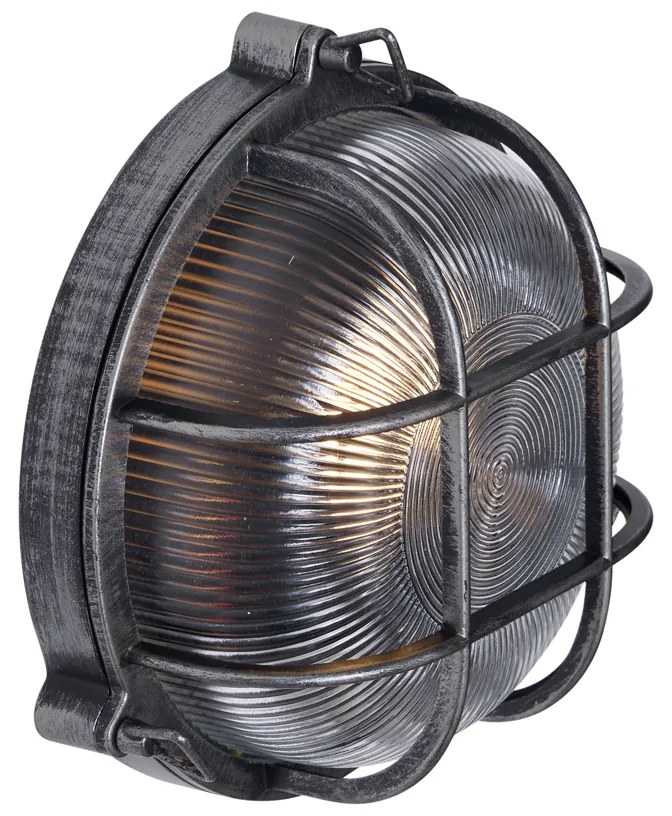 Candeeiro de Parede Exterior Prateado Redondo IP44 - Noutica Industrial