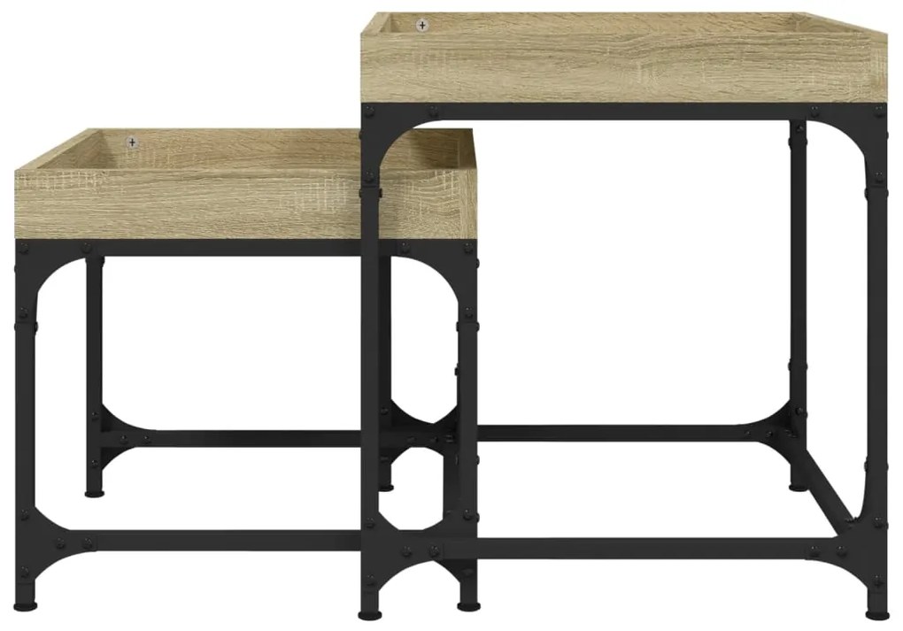 Mesas de apoio 2 pcs derivados de madeira carvalho sonoma
