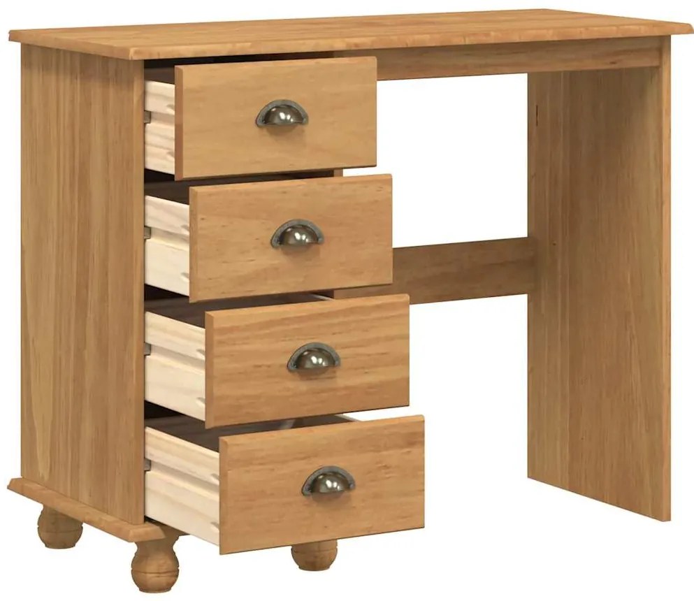 Mesa 'ASKIM'com Gavetas 95x40x75 cm Madeira Maciça de Pinus
