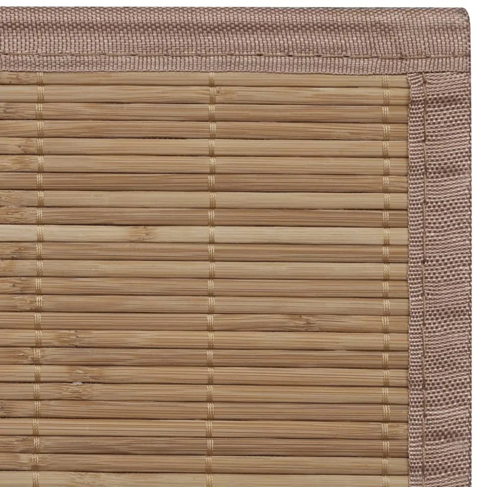 Tapete retangular bambu 80 x 200 cm castanho
