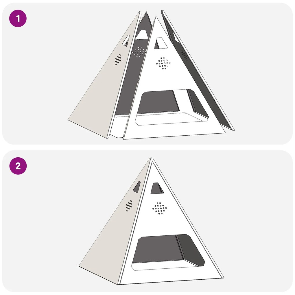 Fogueira Pyramid vidaXL Preto 50x50x51 cm Aço
