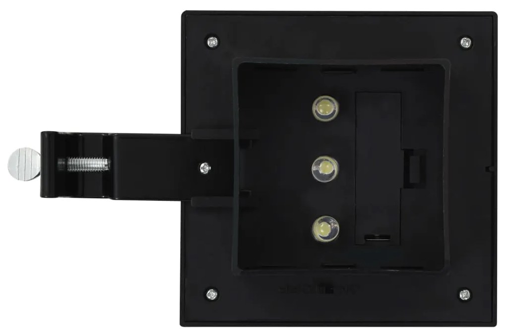 Candeeiro de exterior solar LED 12 pcs preto quadrado 12 cm