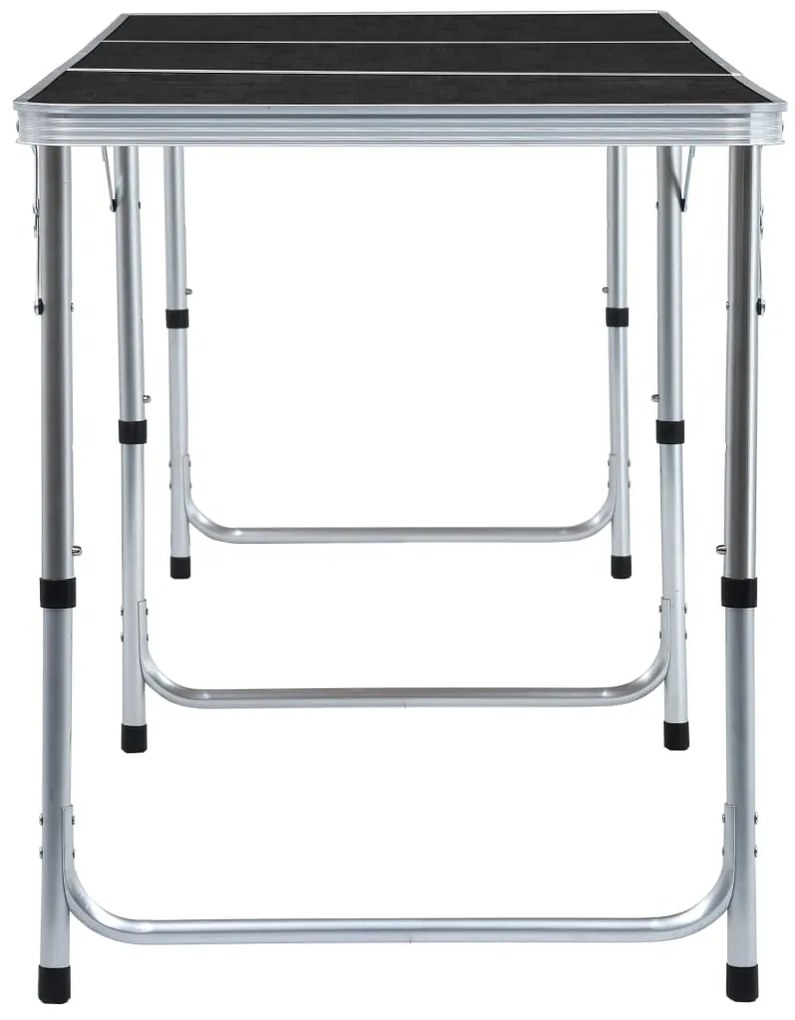 Mesa de campismo dobrável 180x60 cm alumínio cinzento