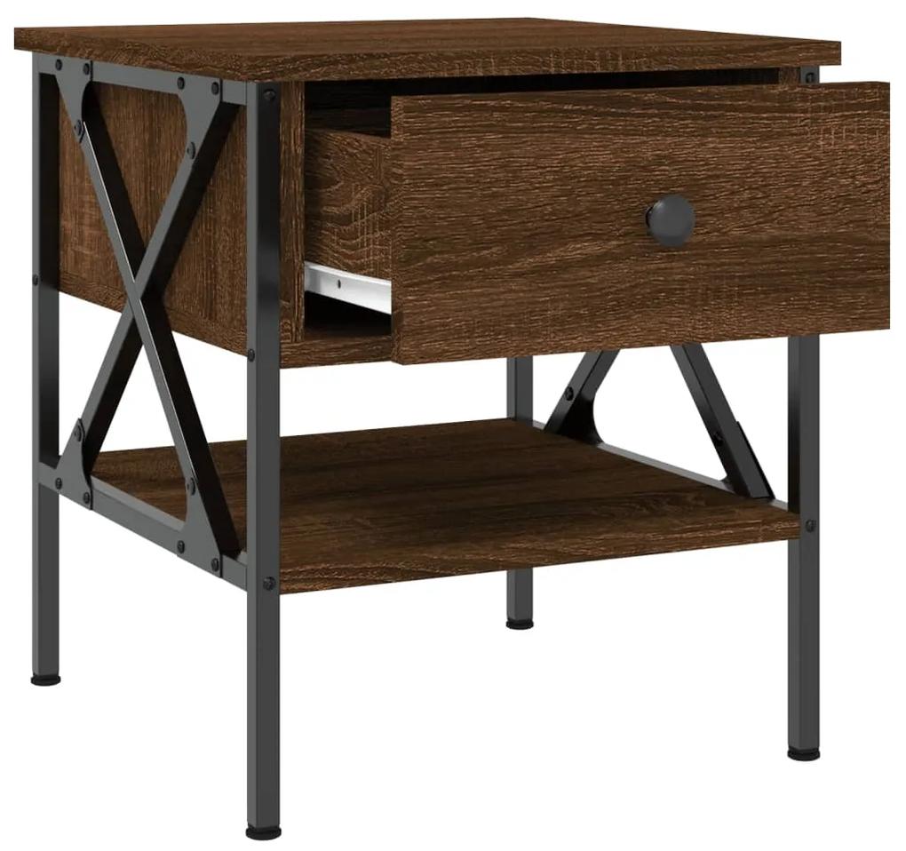 Mesa cabeceira 40x42x45 cm derivados madeira carvalho castanho