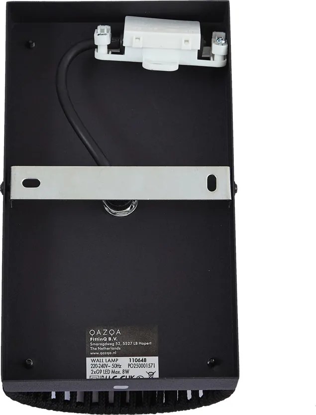 Candeeiro de parede Japandi preto com corda IP44 - Jayla