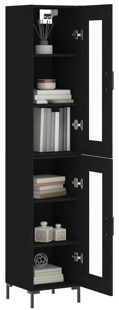 Vitrine Brenna de 180 cm - Preto - Design Nórdico