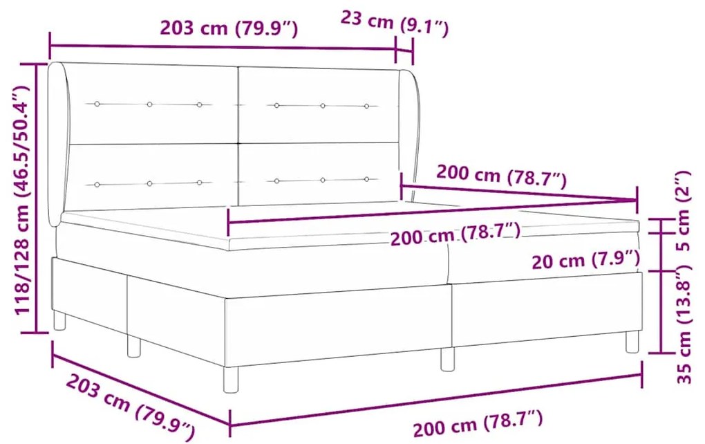 Cama com Estrado e Colchão Azul Escuro 200x200 cm em Veludo
