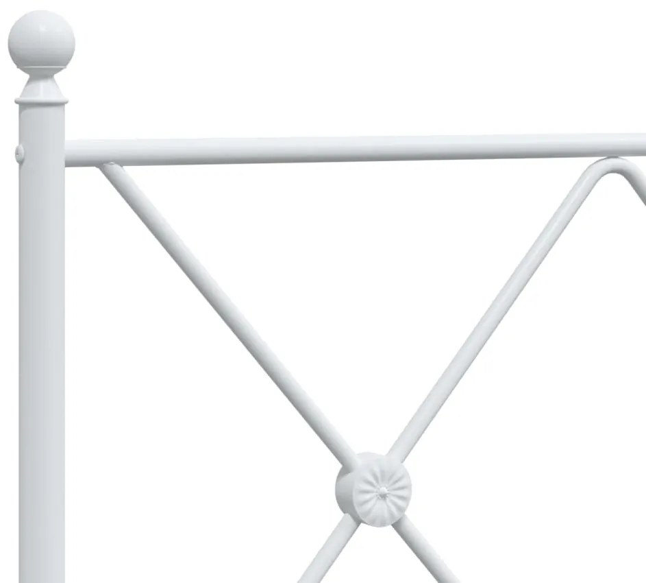 Estrutura de cama com cabeceira e pés 180x200 cm metal branco