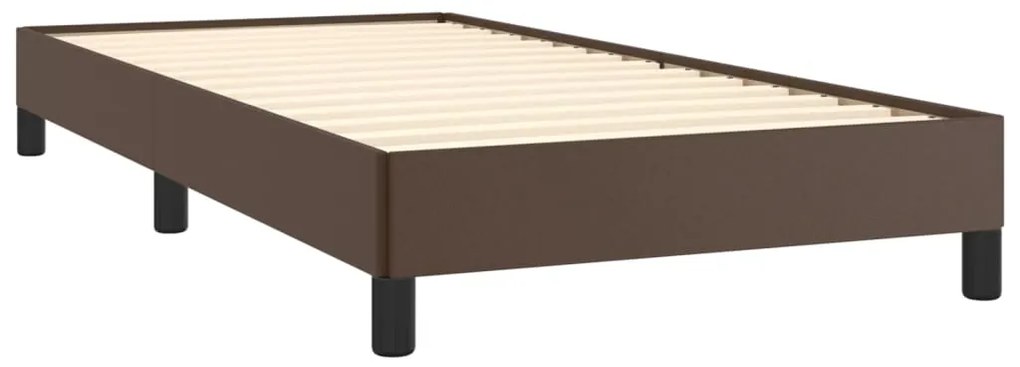 Estrutura de cama 80x200 cm couro artificial castanho