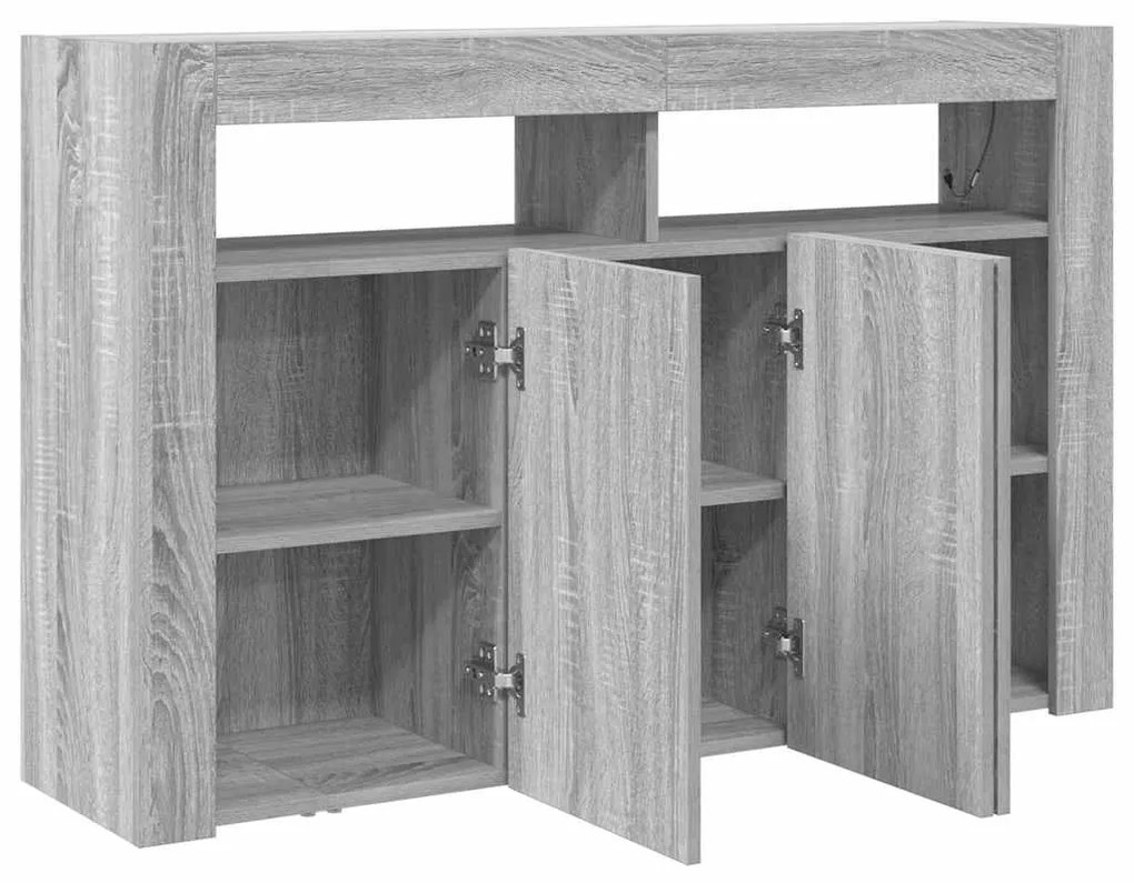 Sideboard Cinzento sonoma Madeira engenheirada 116 x 30 x 75 cm