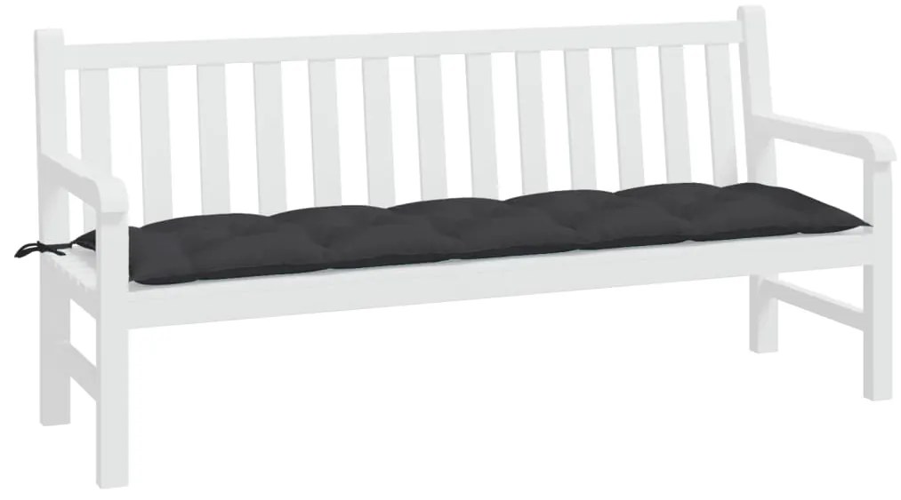 Almofadão p/ banco de jardim 180x50x7 cm tecido oxford preto