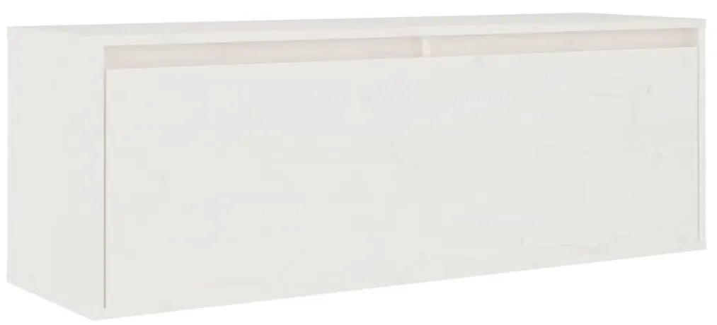 Conjunto de armário de TV 3 pcs madeira de pinho maciça branco