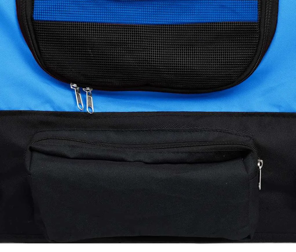Reboque bicicletas/carrinho para animais 2-em-1 azul/preto