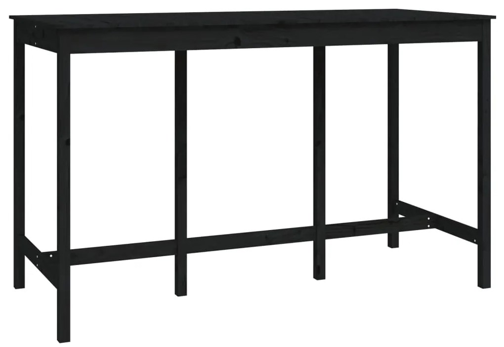 9 pcs conjunto de bar pinho maciço preto