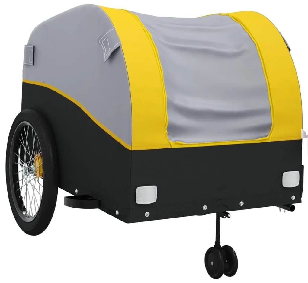 Reboque para bicicleta 45 kg ferro preto e amarelo