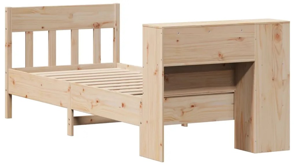 Cama com estante sem colchão 100x200 cm pinho maciço