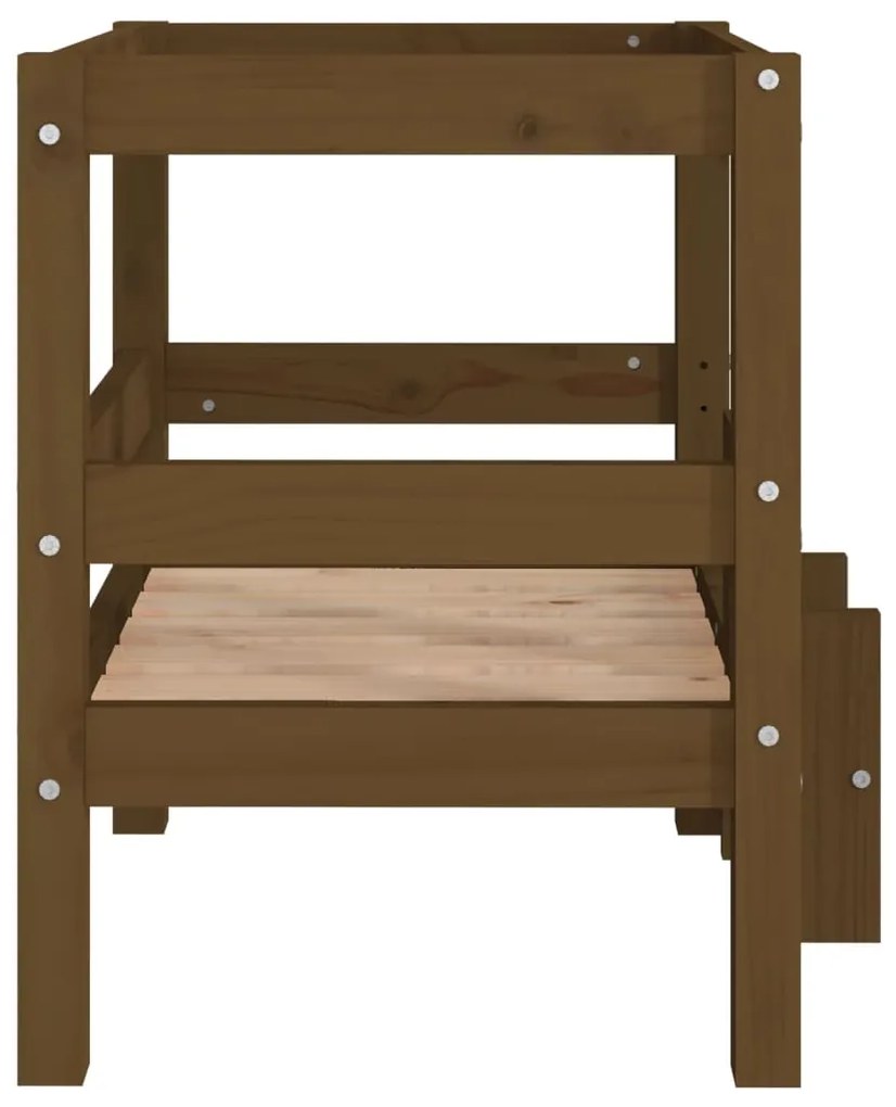 Cama para cães 55,5x53,5x60 cm pinho maciço castanho mel