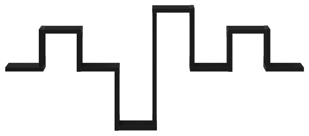 Prateleira de Parede Carvão Preto 104,5x10x43 cm Madeira Compensada