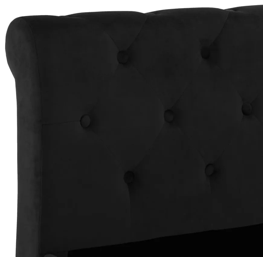 Estrutura de cama 160x200 cm veludo preto