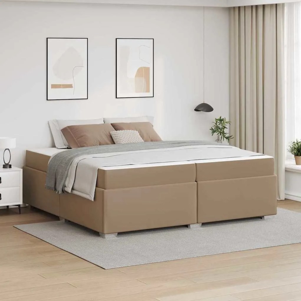 vidaXL Estrutura da Cama Cappuccino 200 x 200 cm Couro sintético