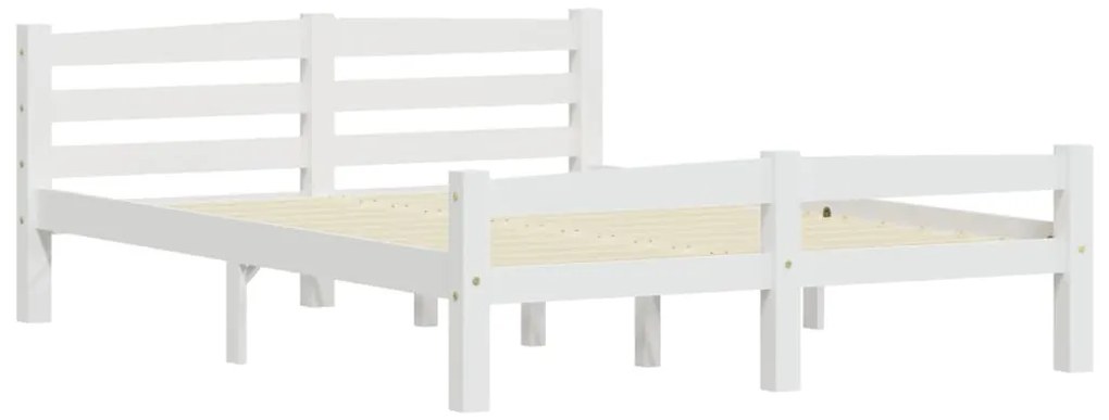 Estrutura de cama em pinho maciço 140x200 cm branco