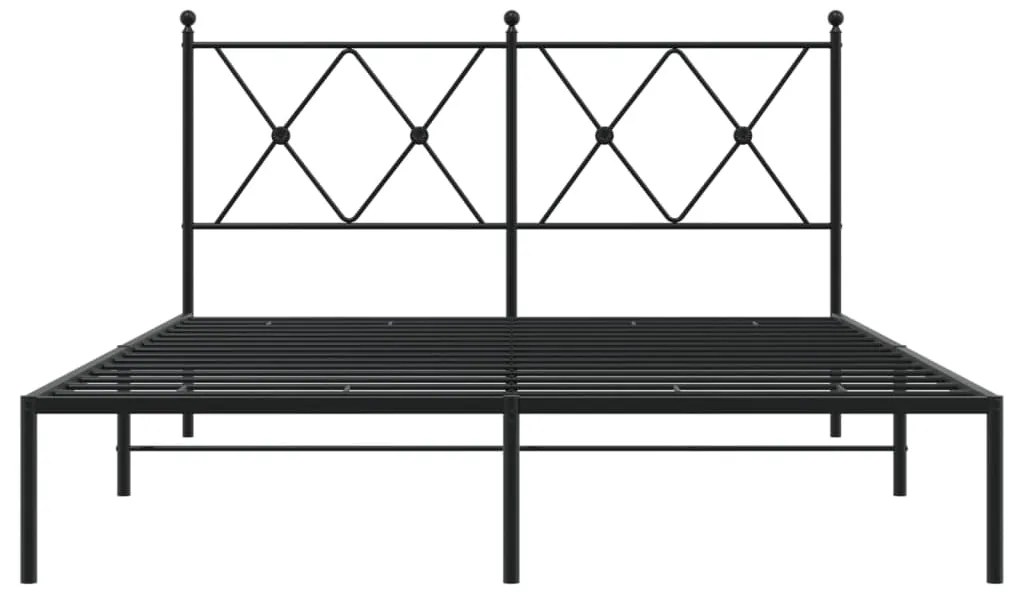 Estrutura de cama com cabeceira 140x190 cm metal preto