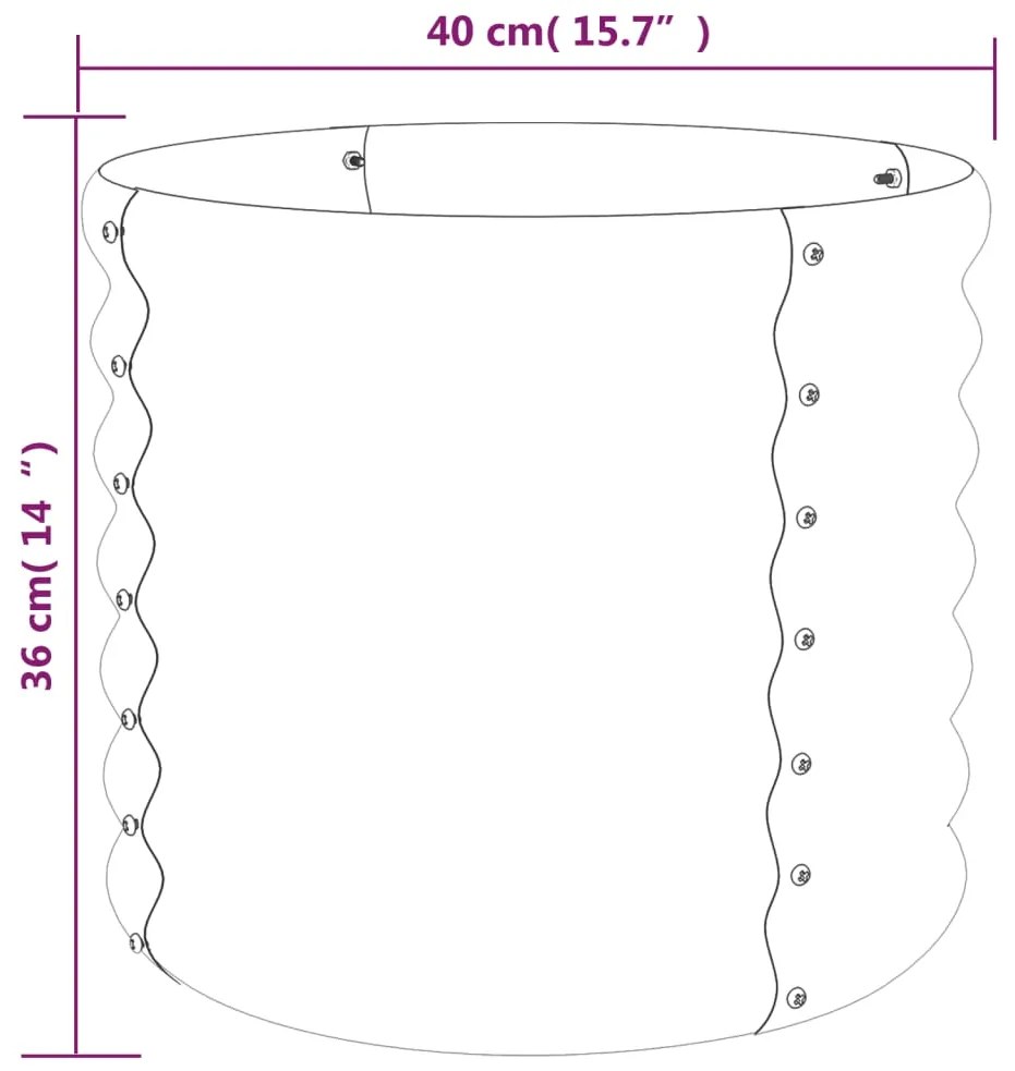 Vaso/floreira de jardim aço revestido a pó 40x40x36 cm verde