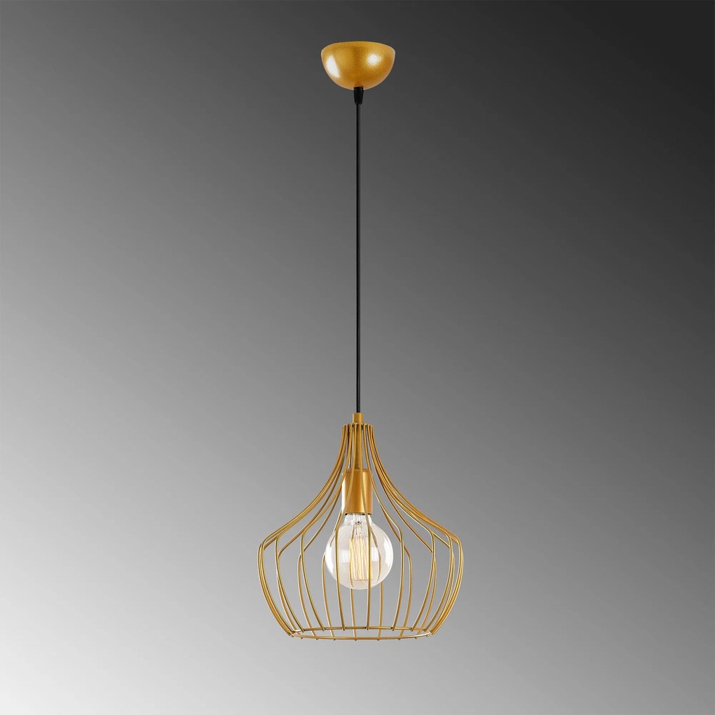 Candeeiro de Teto Mezopotamya – Dourado – 27 cm x 126 cm
