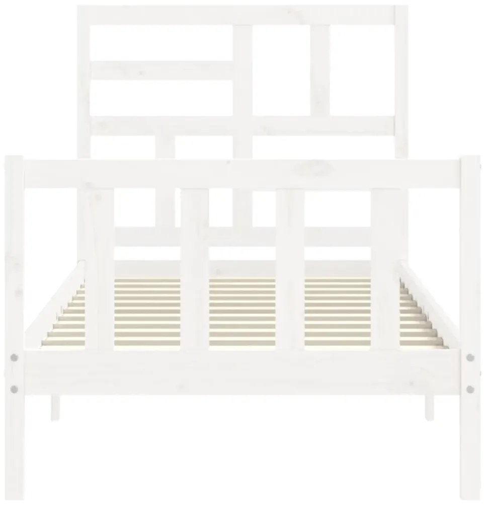 Cama sem colchão 90x200 cm madeira de pinho maciça branco