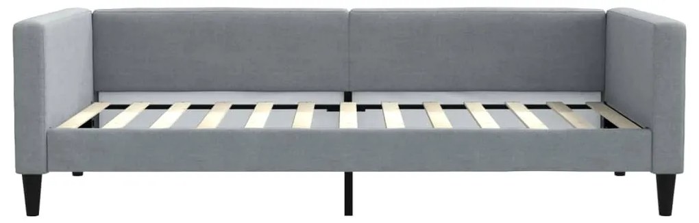 Sofá-cama 100x200 cm tecido cinzento-claro