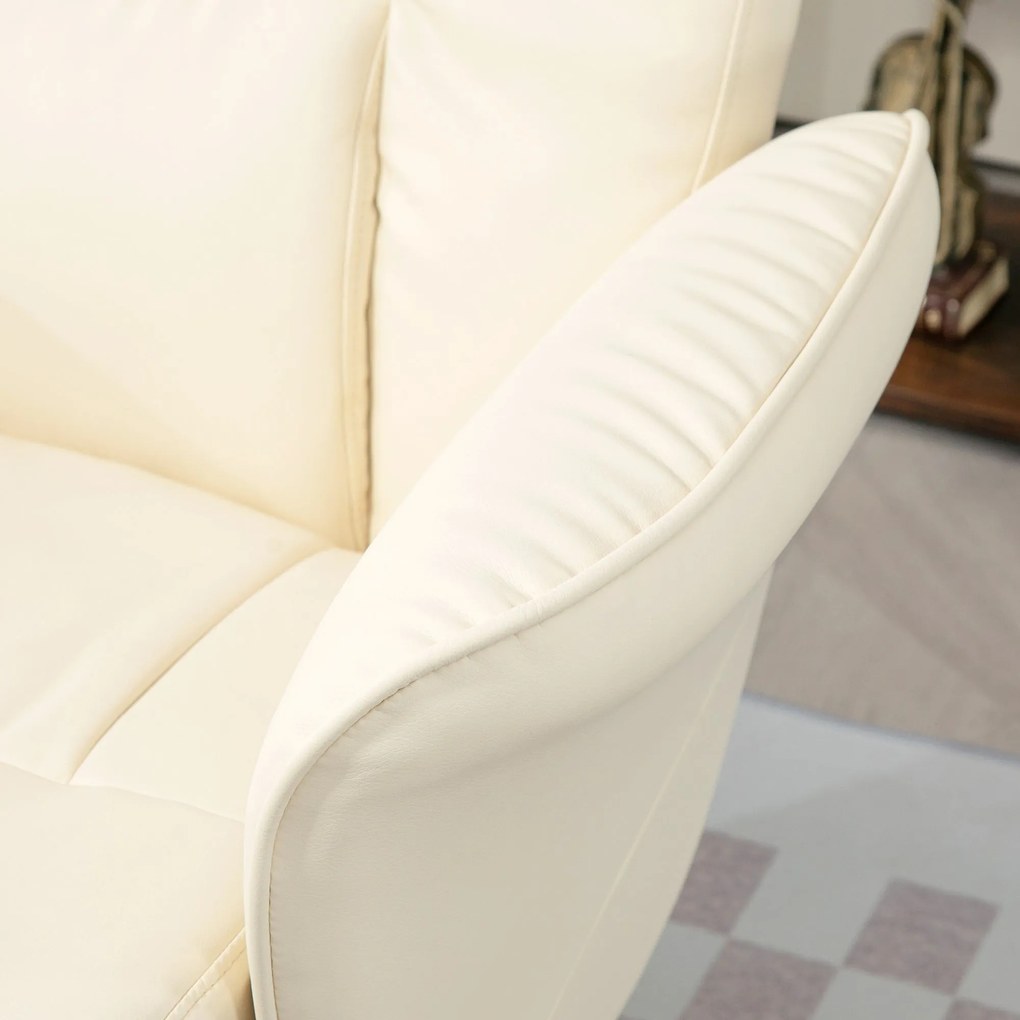 Poltrona Relax com Apoio para os Pés Estofada em PU Poltrona Relax Rec